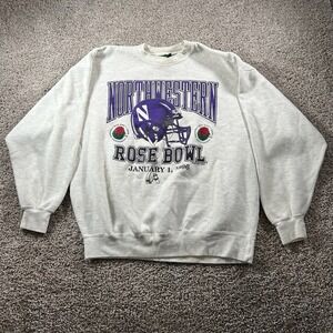 Vintage Northwestern Wildcats Sweater Men XL 1996 Rose Bowl 90s Streetwear Baggy